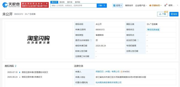 牛360配资 阿里巴巴申请淘宝闪购点外卖更优惠商标